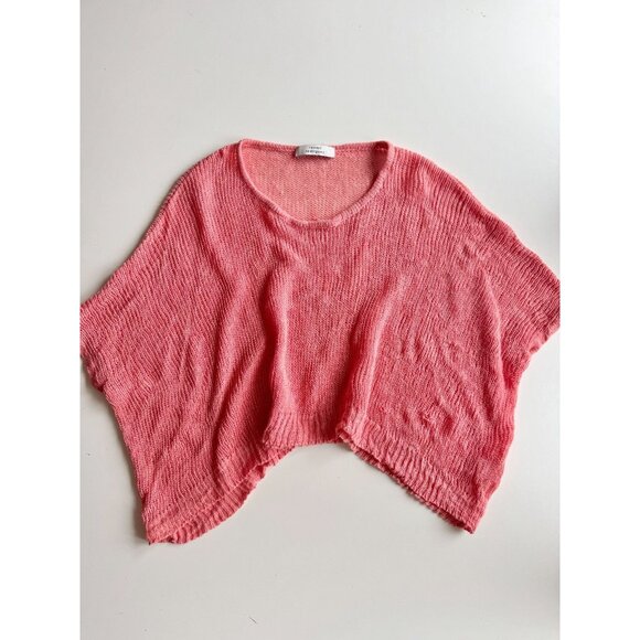 ROBERT RODRIGUEZ Coral Linen Open Knit Oversized Pullover Sweater, One Size - Picture 5 of 15